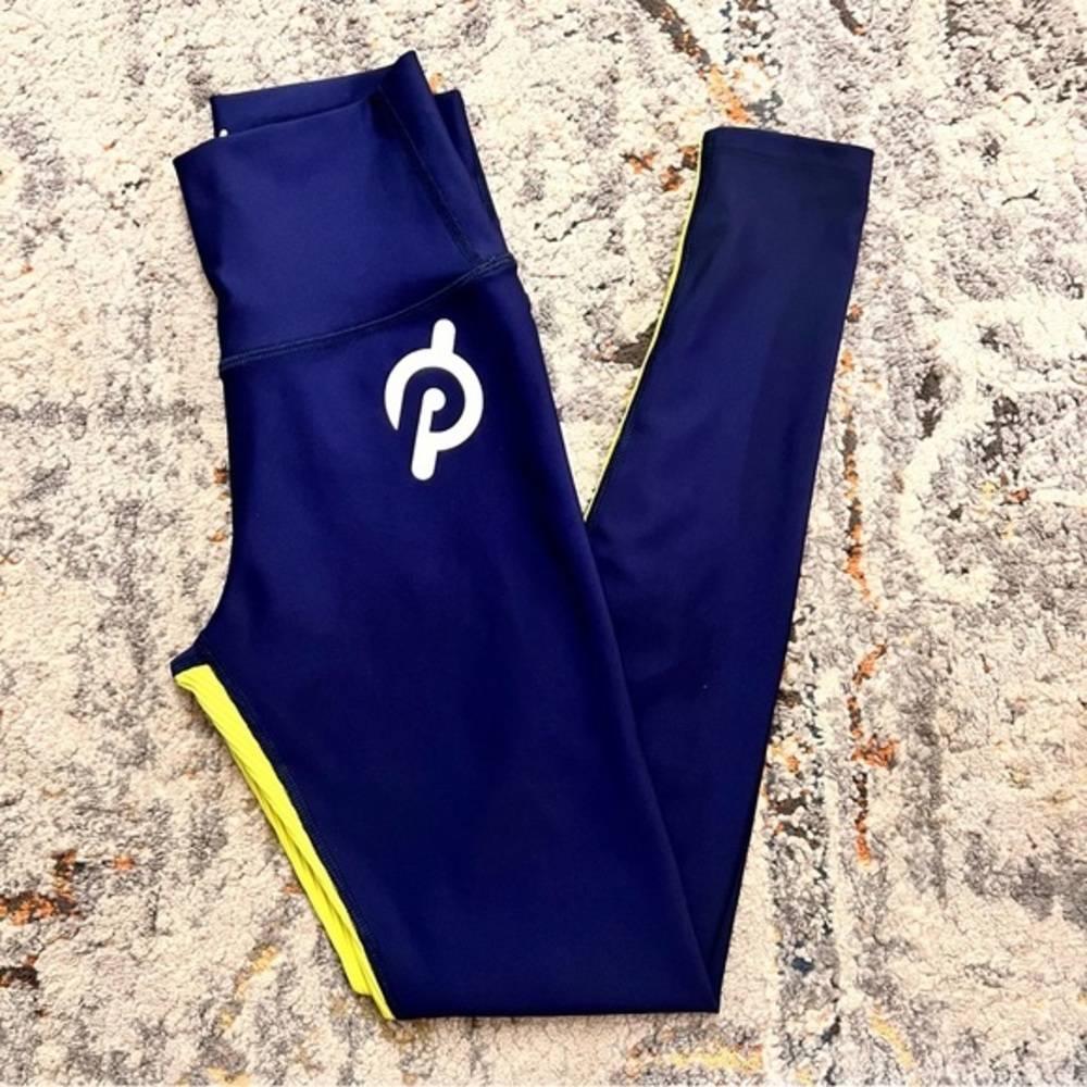 PELOTON Navy Contrast‎ Show Up Rib Leggings Size S